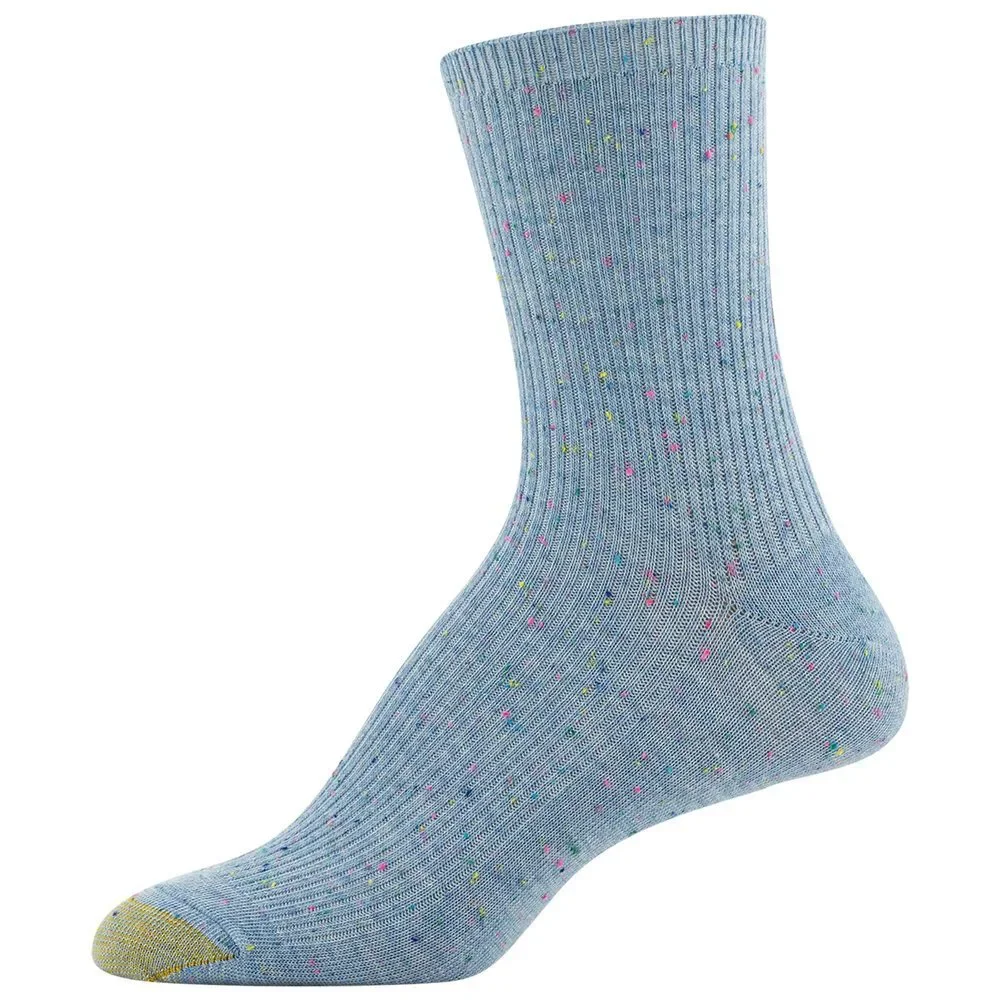 Gold Toe Women's Lola Ribbed Short Crew Socks 6 Pairs Shoe Size: 6-9